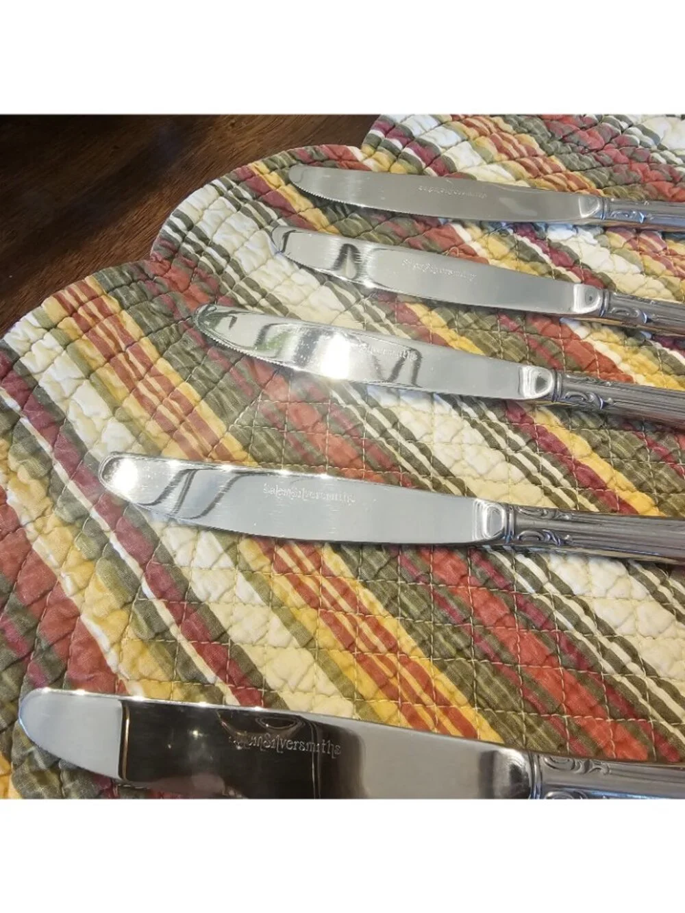 Vintage Salem Silversmith Victoria Dinner Knives Set of 5 Stainless Japan VTG